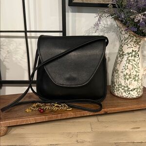 Vintage Coach Black Leather Crossbody Bag